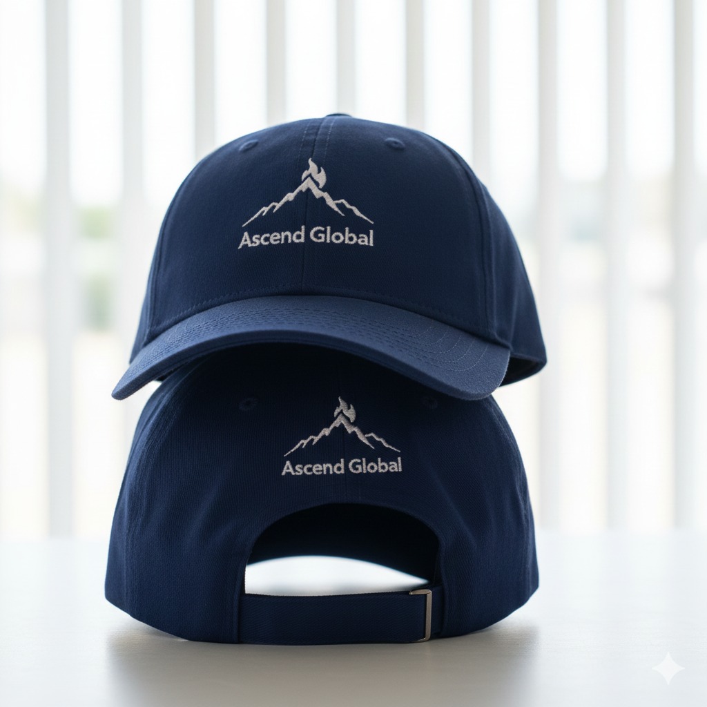 ASCEND GLOBAL NAVY MOUNTAIN LOGO CAP